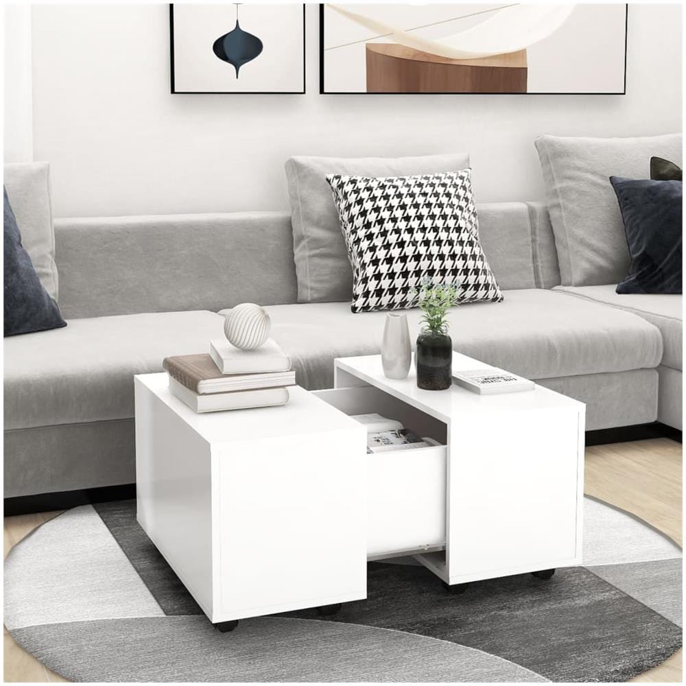 Tavolino da Salotto Bianco 60x60x38 cm in Legno Multistrato - Foto 1