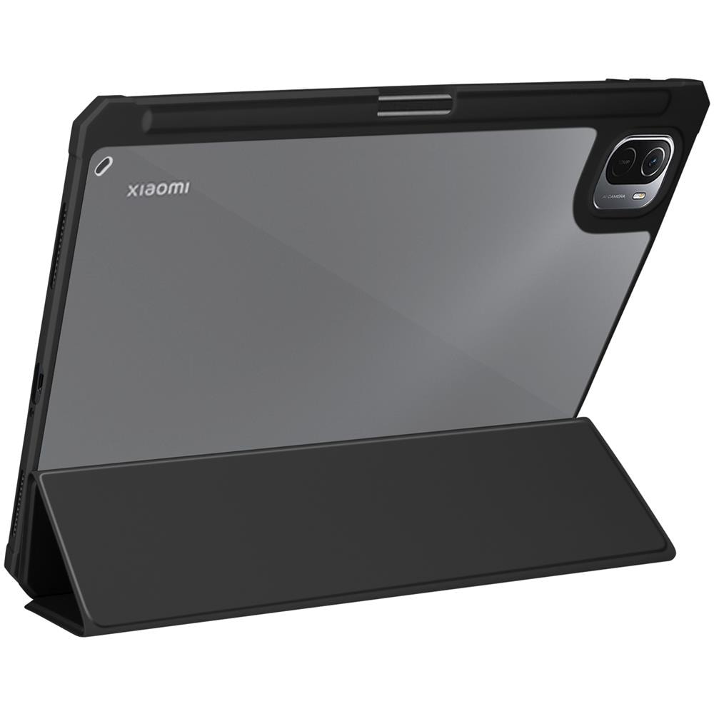 Custodia Xiaomi Pad 5 E 5 Pro Copertina Supporto Video Nera / Retro Trasparente - Foto 2