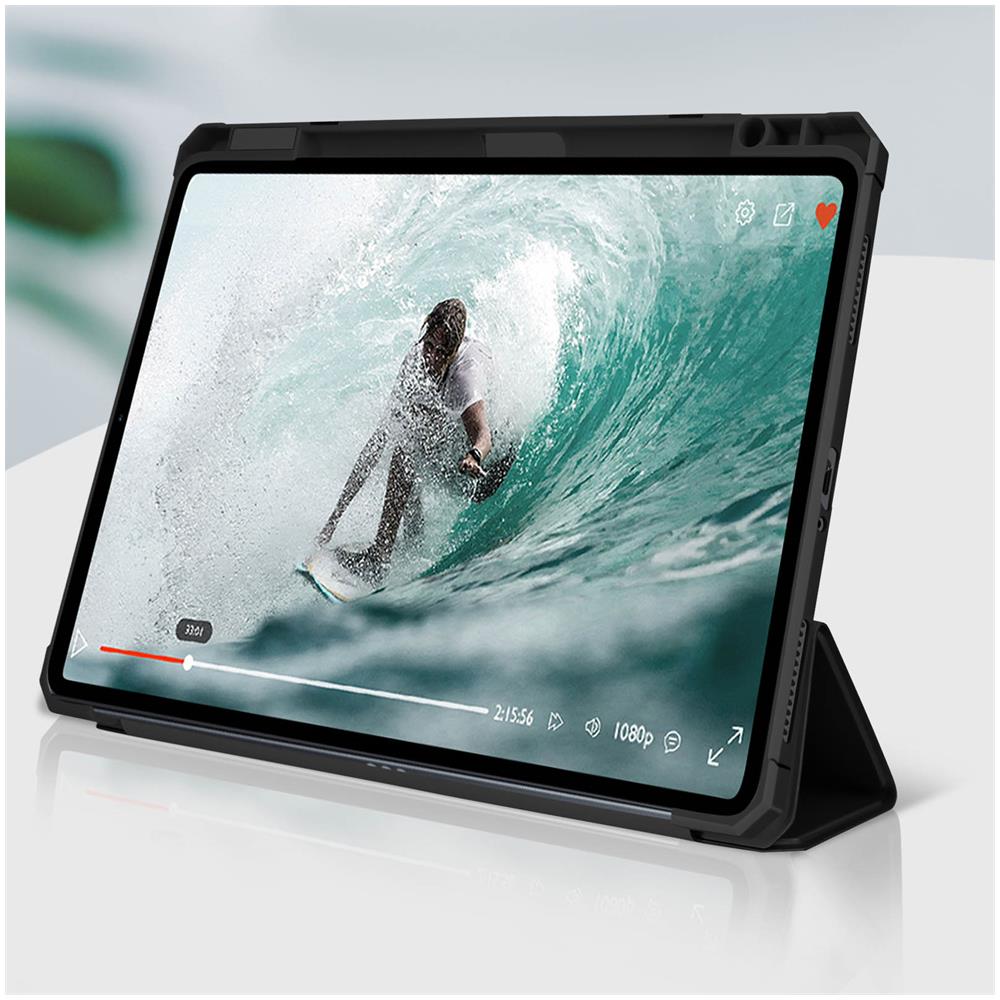 Custodia Xiaomi Pad 5 E 5 Pro Copertina Supporto Video Nera / Retro Trasparente - Foto 5