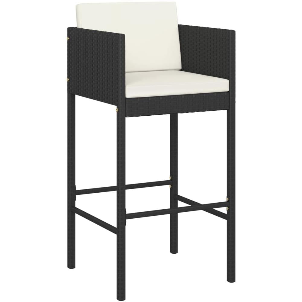 Set Bar Da Giardino 5 Pz Con Cuscini In Polyrattan Nero - Foto 3
