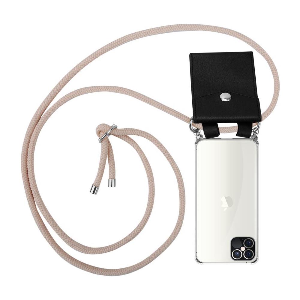 Catena Di Telefoni Cellulari Compatibile Con Apple Iphone 12 Pro Max (6,7"" Zoll) In Or Rosato A Perla - Coperchio Protettivo In Silicone Con Anelli D'argento, Cinturino In Corda E Custodia Staccabile - Foto 1