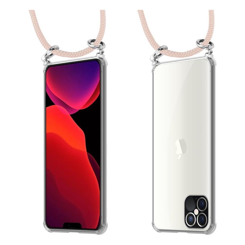 Catena Di Telefoni Cellulari Compatibile Con Apple Iphone 12 Pro Max (6,7"" Zoll) In Or Rosato A Perla - Coperchio Protettivo In Silicone Con Anelli D'argento, Cinturino In Corda E Custodia Staccabile - Foto 8