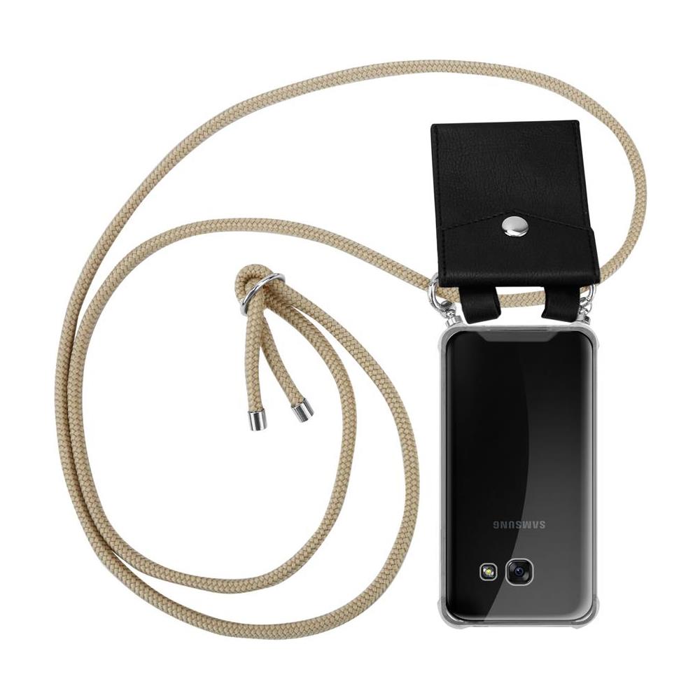 Catena Di Telefoni Cellulari Compatibile Con Samsung Galaxy A5 2017 In Marrone Brillante - Coperchio Protettivo In Silicone Con Anelli D'argento, Cinturino In Corda E Custodia Staccabile - Foto 1