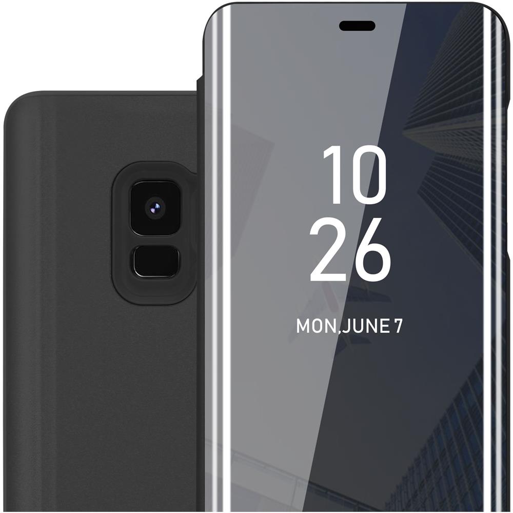 Custodia Compatibile Con Samsung Galaxy S9 In Tormalina Nera - Clear View Specchio Coperchio Protettivo Con Funzione Di Supporto Protezione A 360 Gradi - Foto 1