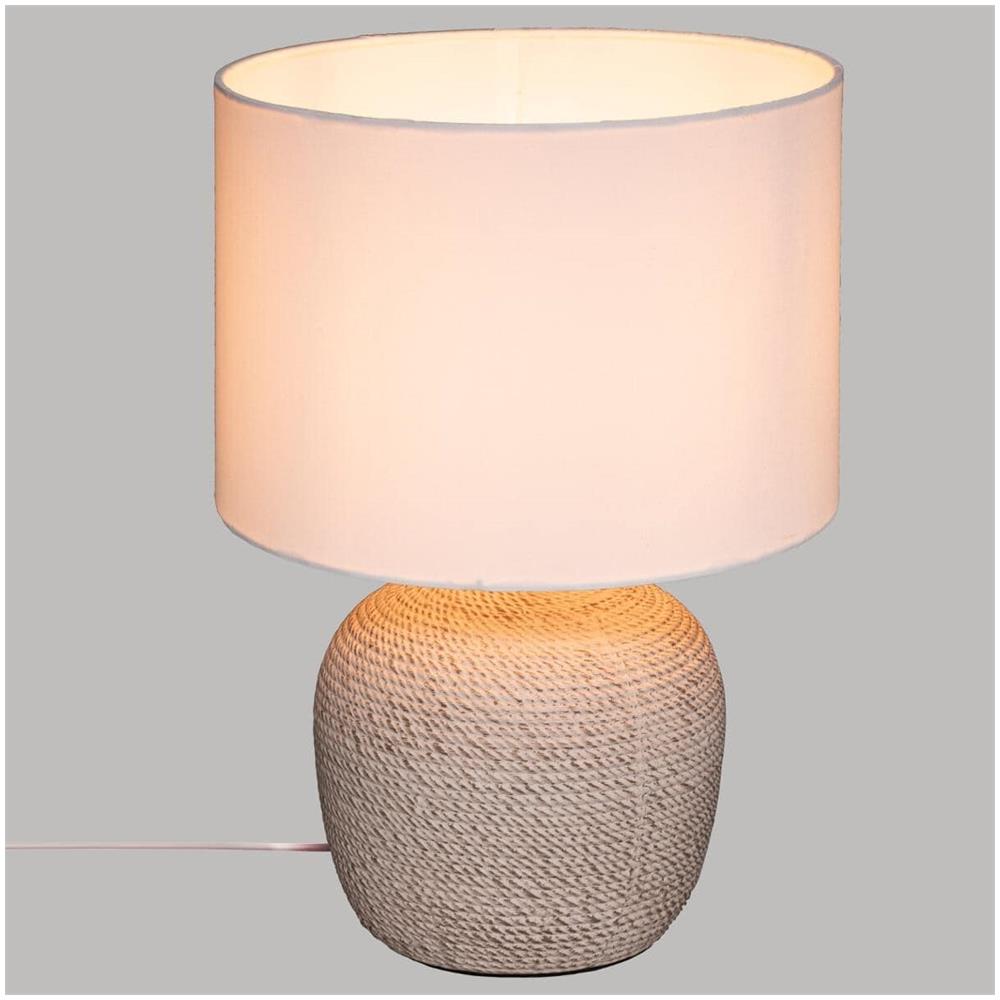 Lampada Da Tavolo Su Base In Ceramica Davia, Altezza 40 Cm - Foto 3