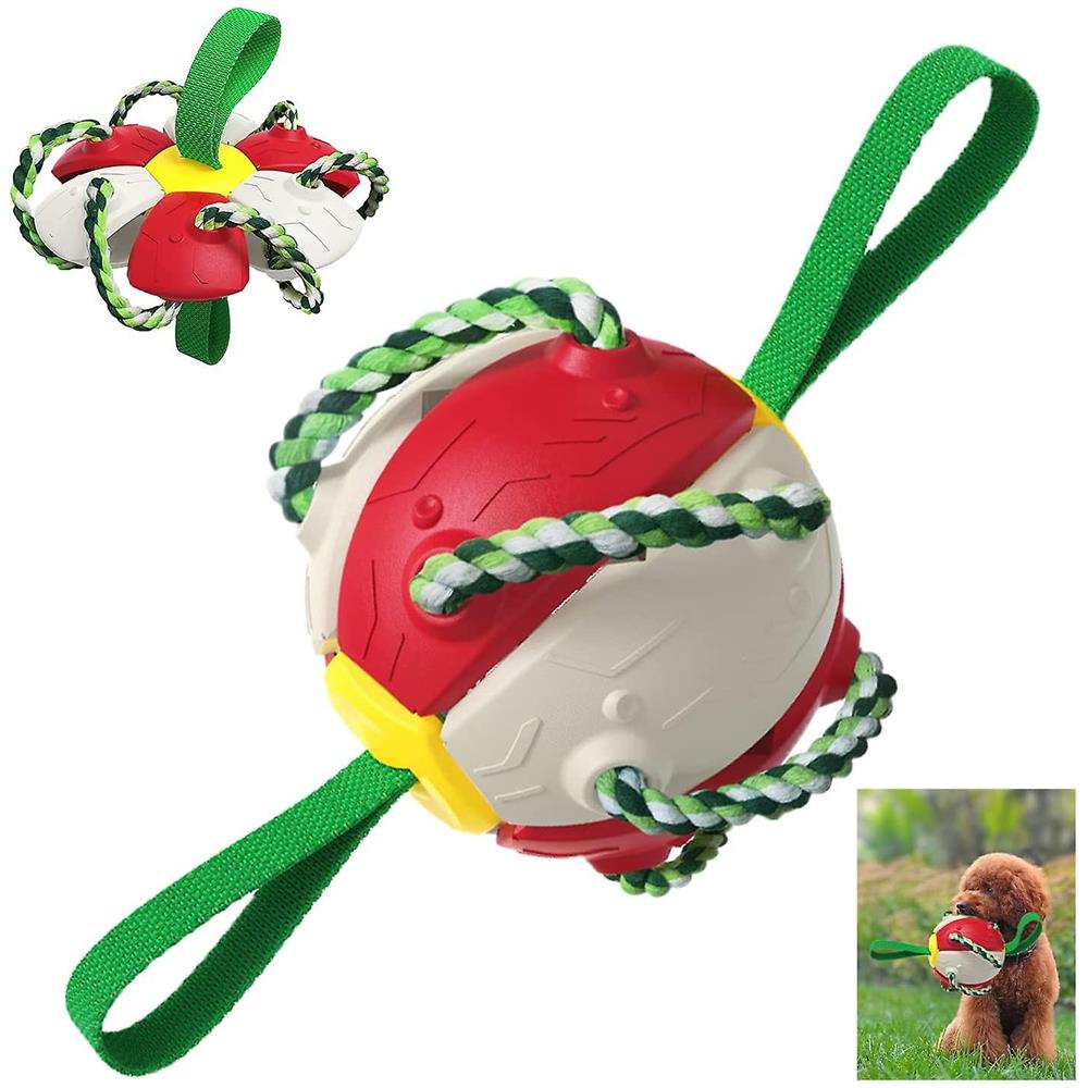 HETOO Palla Da Calcio Gigante Per Cani Con Cinghie – Giocattolo Tiro Alla Fune Interattivo, Resistente E Morbido Per Razze Grandi (25,4 Cm)