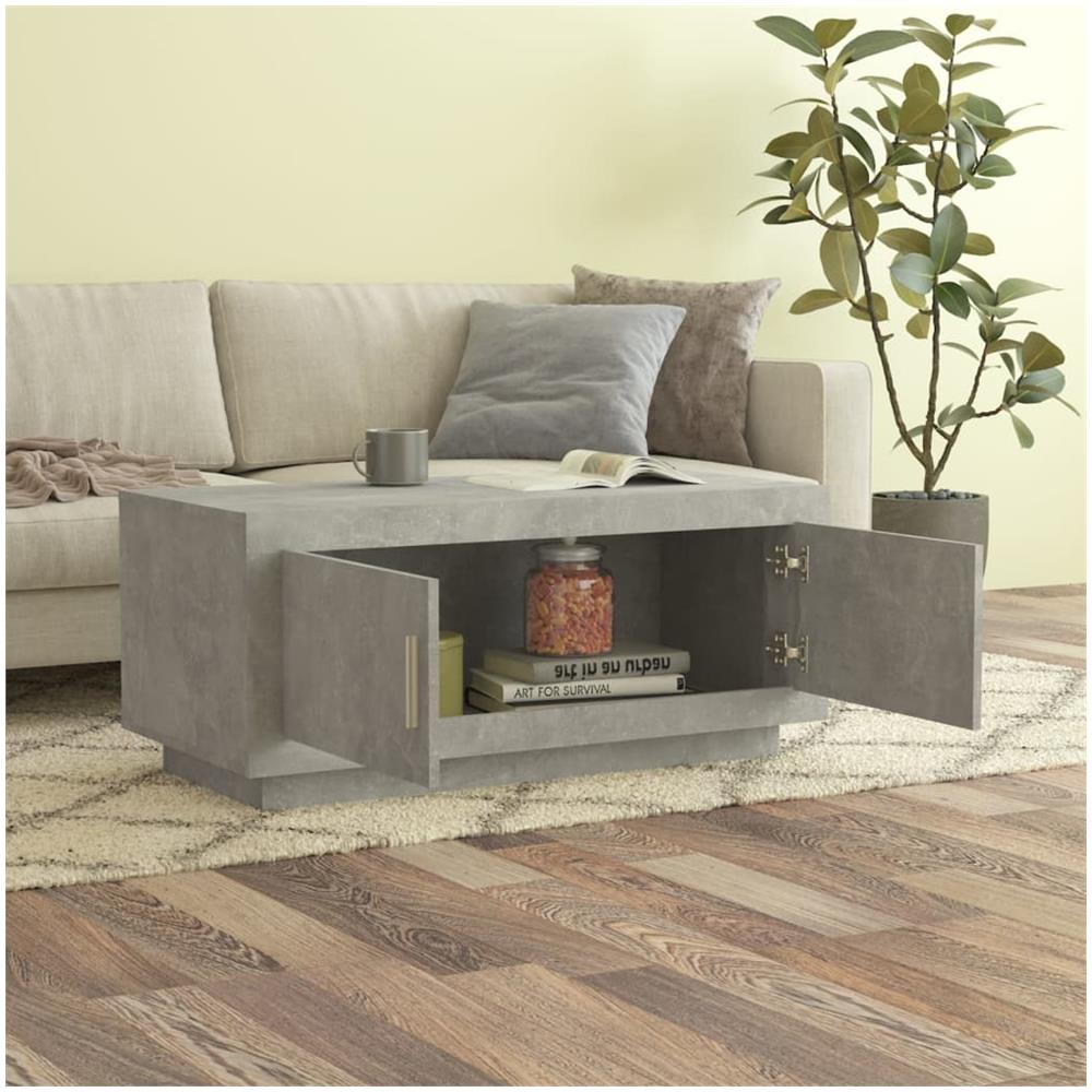 Tavolino Salotto Grigio Cemento 102x50x45 Cm Legno Compensato - Foto 2