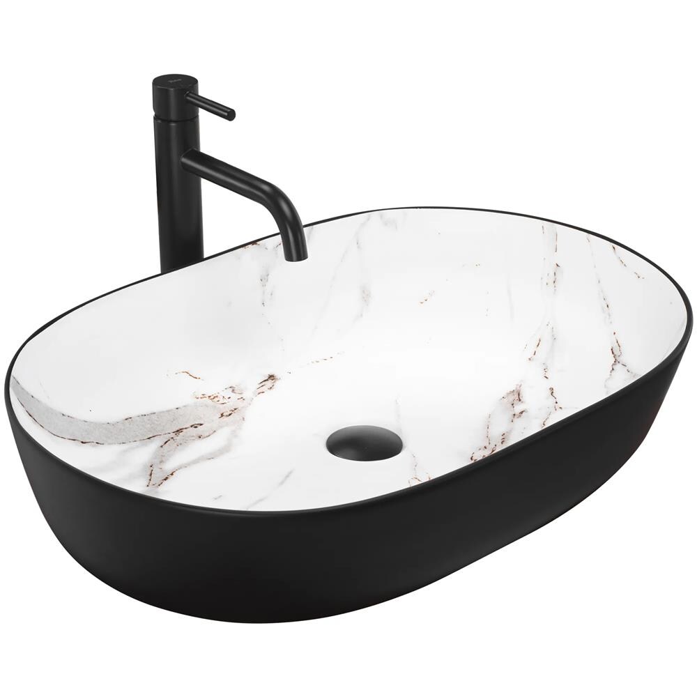 Lavabo Da Appoggio In Ceramica Rea Cleo Black Aiax Matt - Foto 1