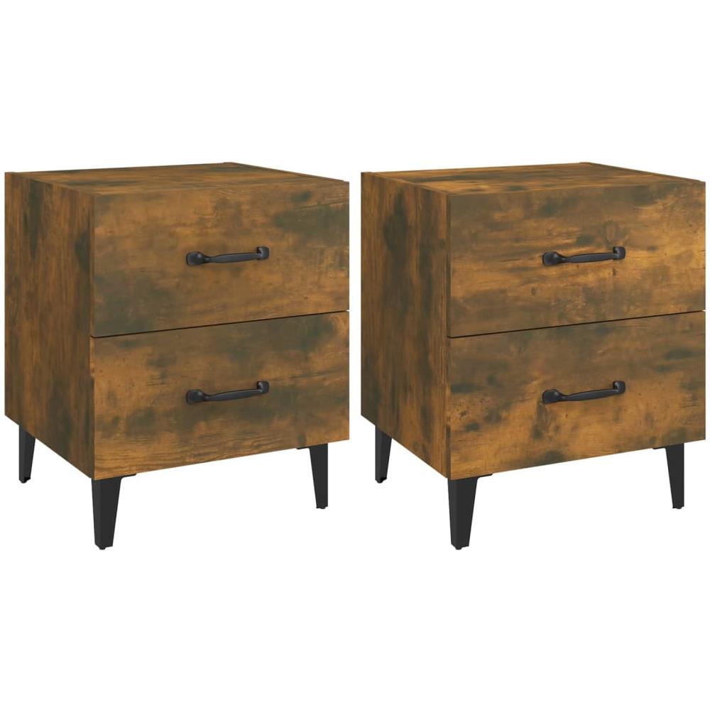 Comodini 2 Pz Rovere Fumo 40x35x47,5 Cm - Foto 2