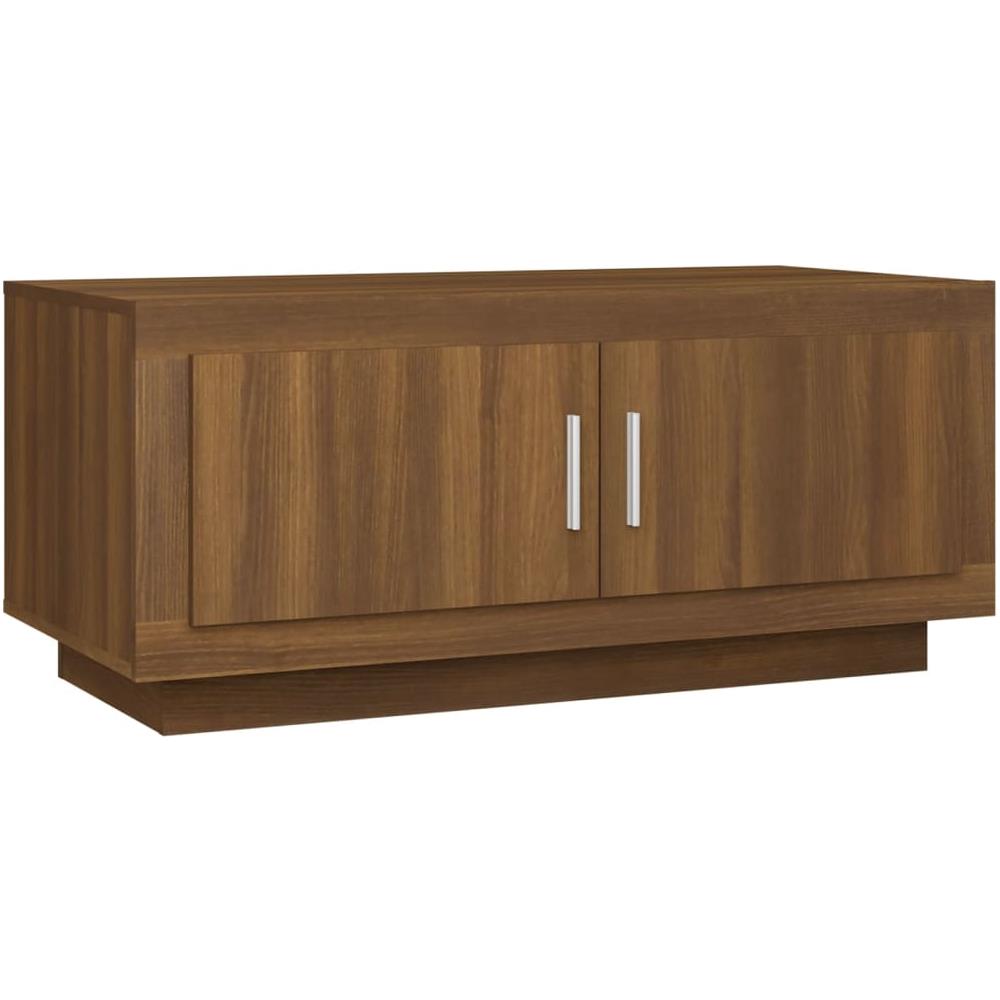 Tavolino Salotto Rovere Marrone 102x50x45 Cm Legno Multistrato - Foto 1