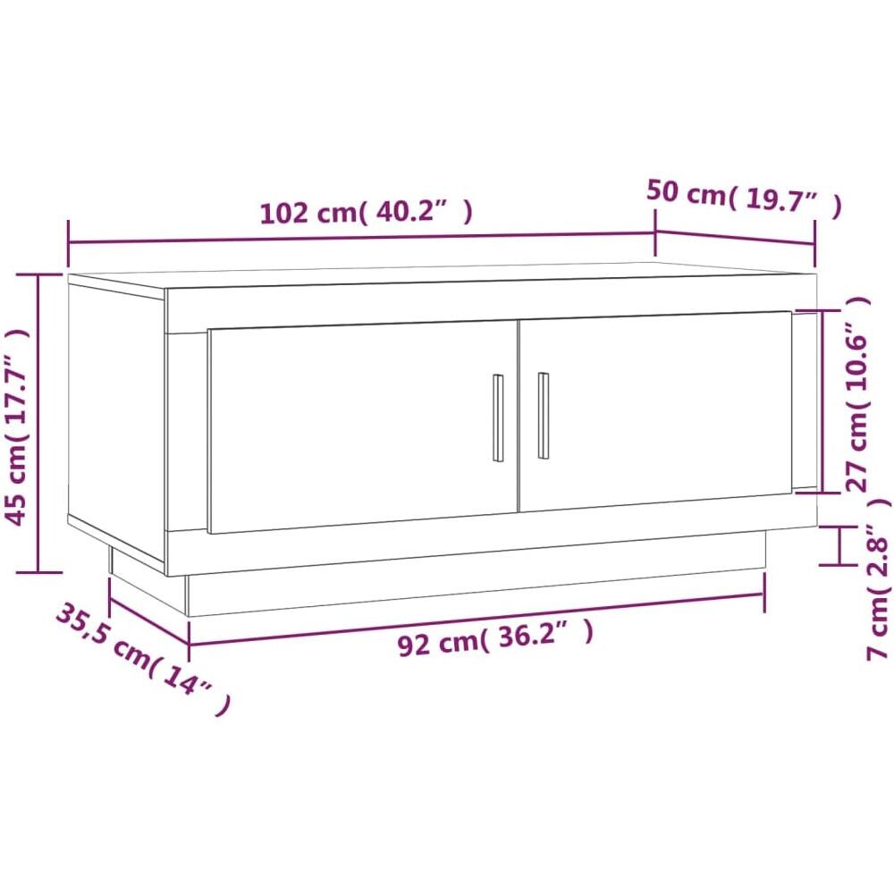 Tavolino Salotto Rovere Marrone 102x50x45 Cm Legno Multistrato - Foto 7