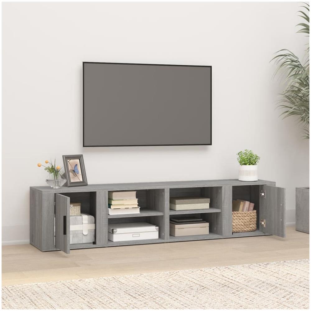 Mobili Tv 2 Pz Grigio Sonoma 80x31,5x36 Cm Legno Multistrato - Foto 9