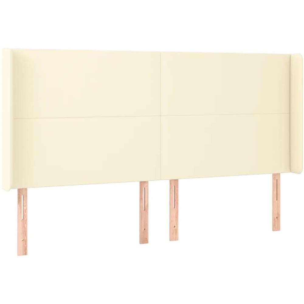 Testiera A Led Crema 183x16x118/128 Cm In Similpelle - Foto 3