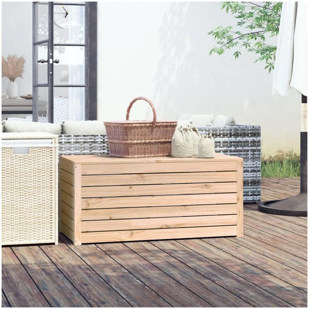 Contenitore Giardino 101x50,5x46,5 Cm Legno Massello Di Pino - Foto 1