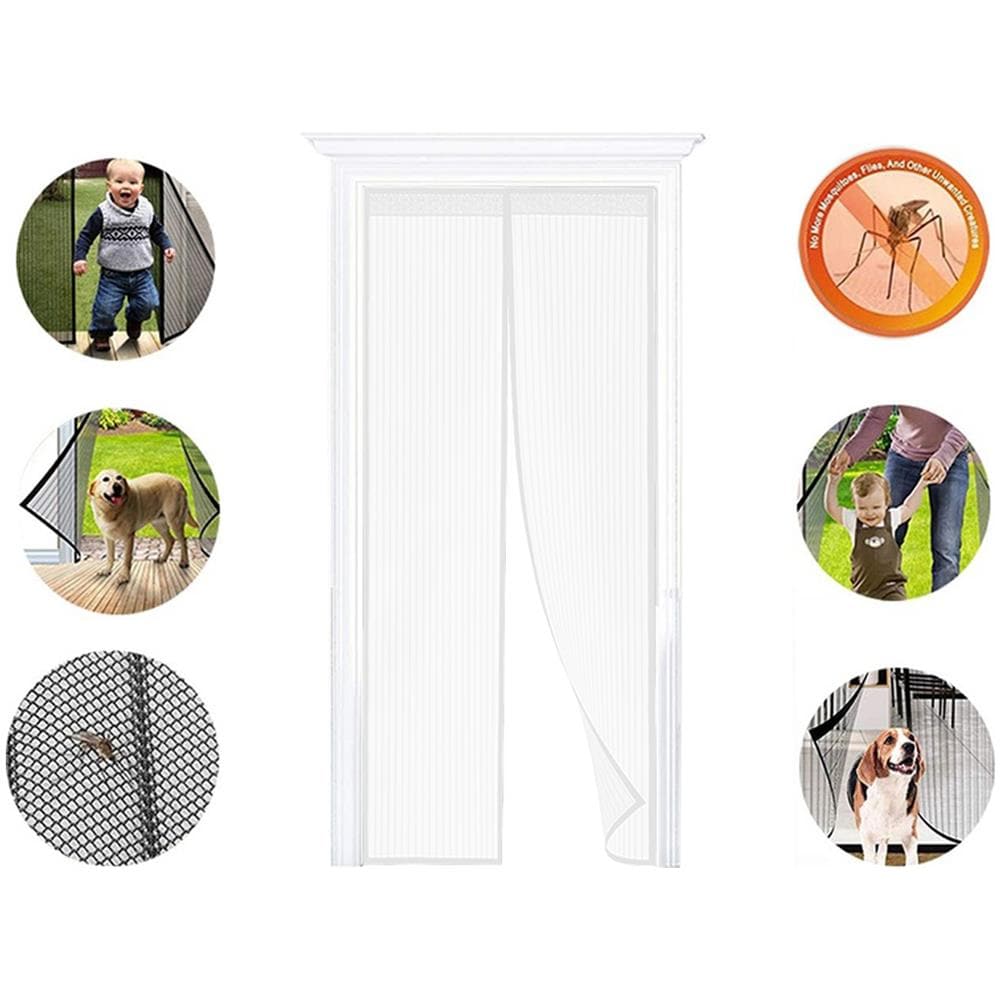 Zanzariera Magnetica Per Porta Ingresso E Finestre Anti Insetti Zanzare In Vari Colori Protezione Mosche Si Chiude Da Sola 140x240 Bianco - Foto 1