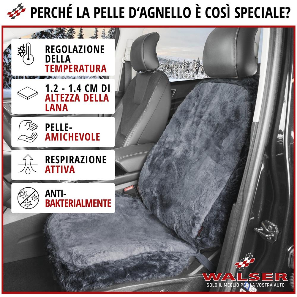 Nove Teli Copri Sedile Auto In Pelle D'agnello Antracite Con Sistema Informatico Zipp - Foto 2