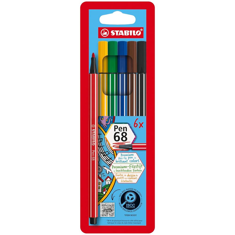 Pen 68 - Pennarello Premium - Astuccio da 6 - Colori Assortiti - Foto 1