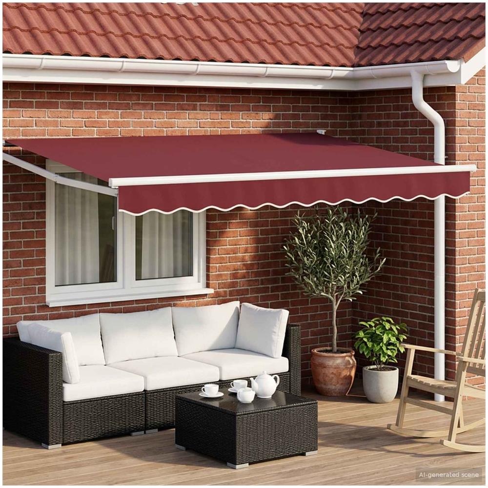Tenda retrattile manuale con LED Rosso Borgogna 3 x 2,5 m - Foto 2