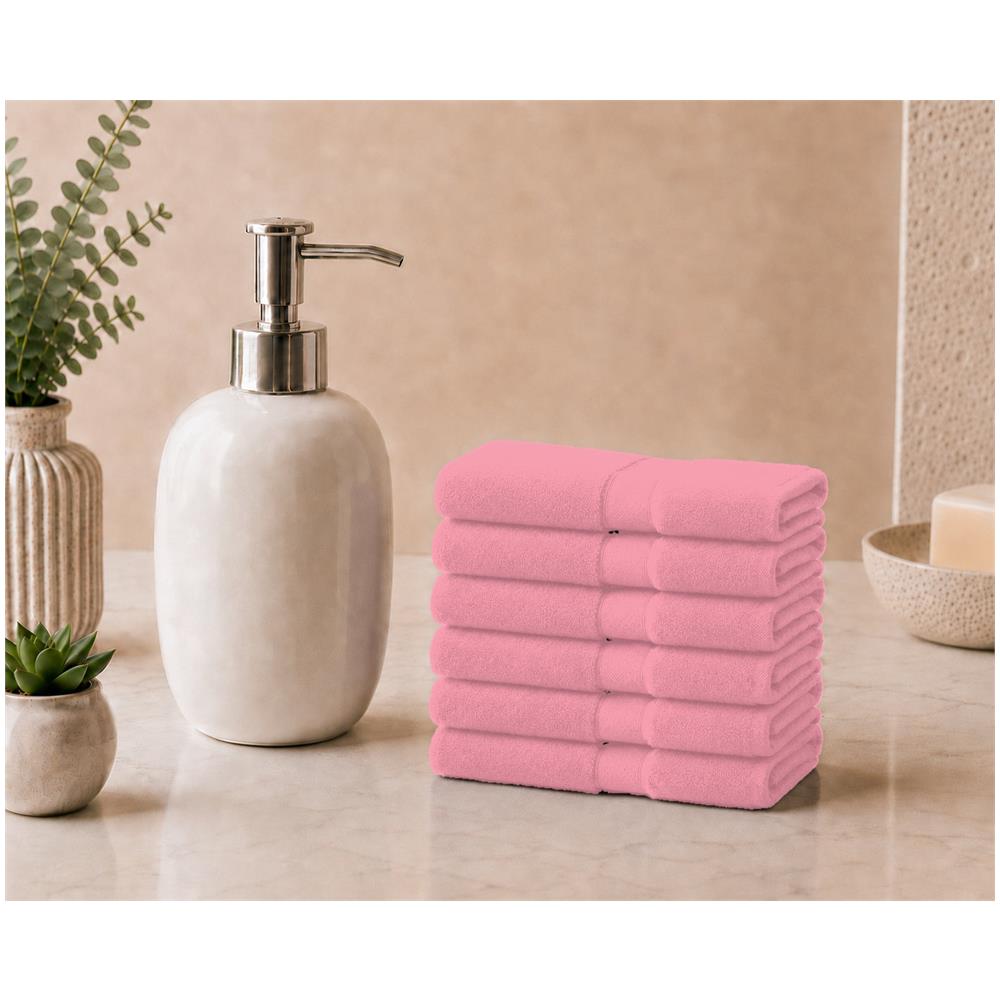 Set 6 Lavette 33x33 cm in Spugna di Cotone - Pink Carnation /Rosa Garofano - Foto 1