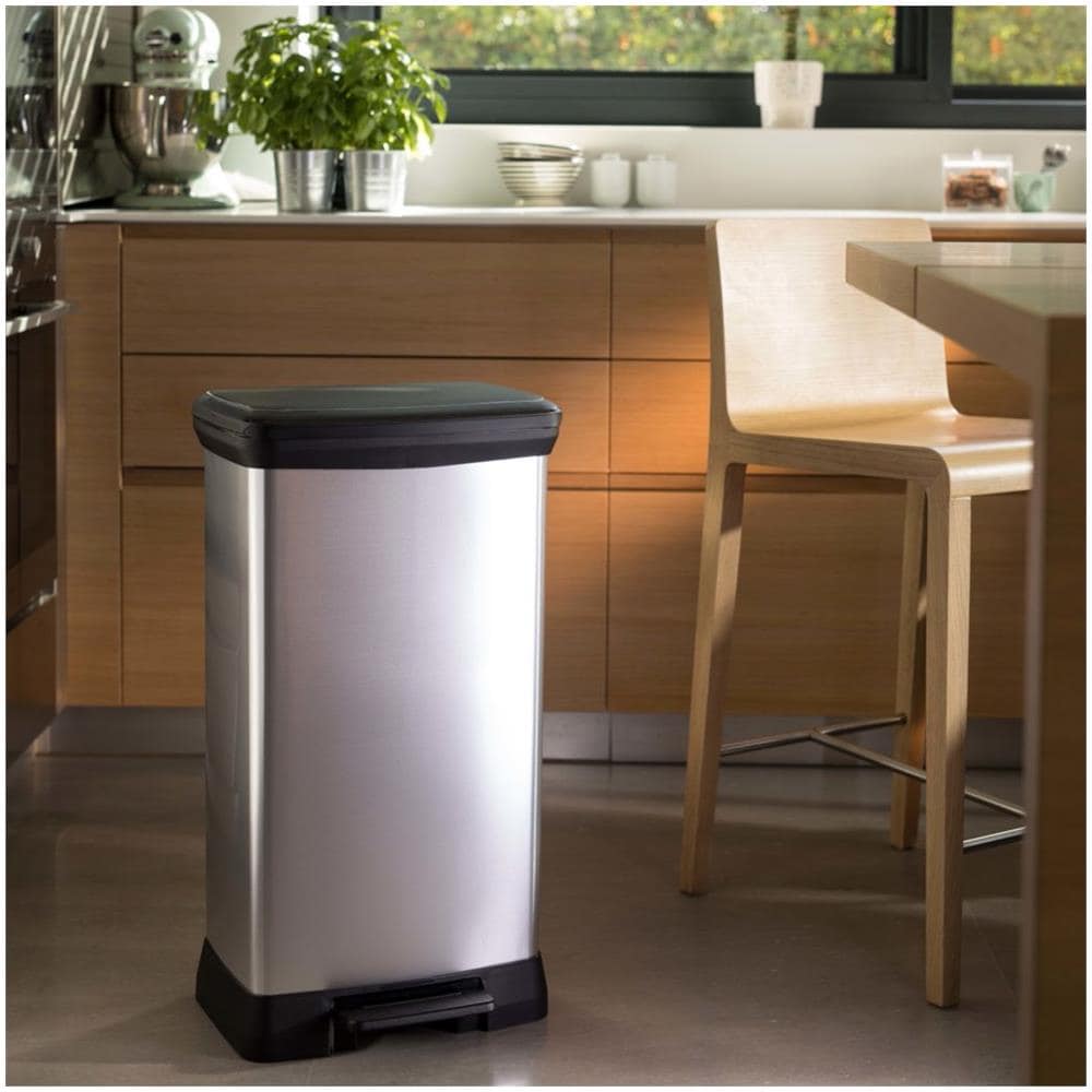 Pattumiera A Pedale Deco 50 L Argento 240643 - Foto 2