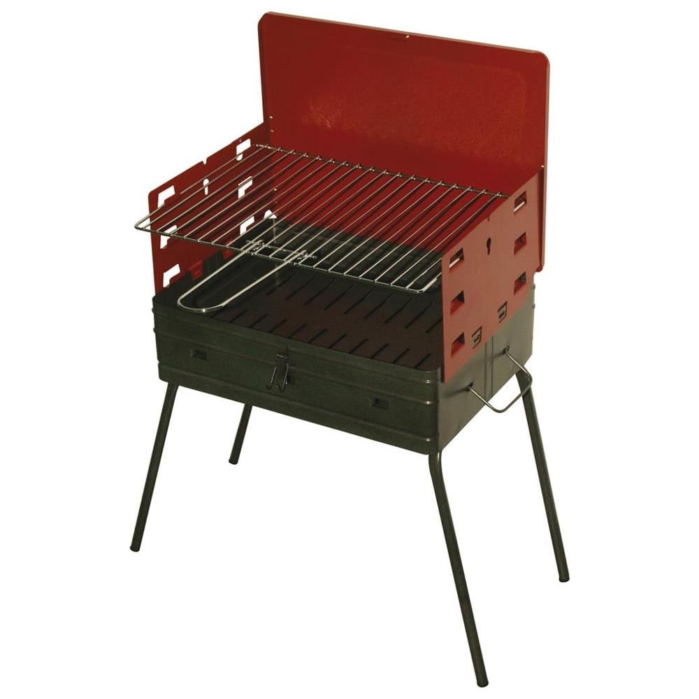 Barbecue Bbq Gita Griglia 39x28cm Gambe Pieghevoli Con Coperchio - Foto 1
