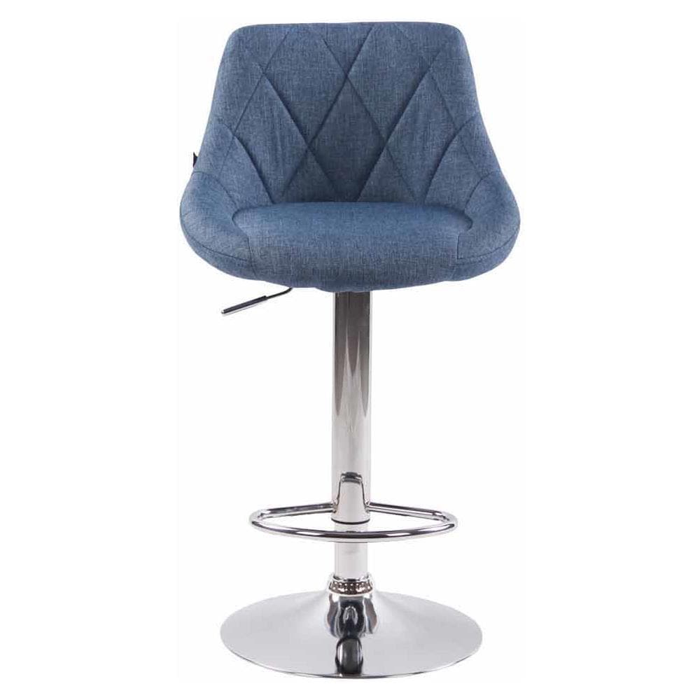 2X Sgabelli Design Lazio in Tessuto - Sedie Cucina Girevoli e Regolabili (83-104 cm) con Poggiapiedi I Sgabelli Bar Imbottiti (2 Pezzi) Blu - Foto 2