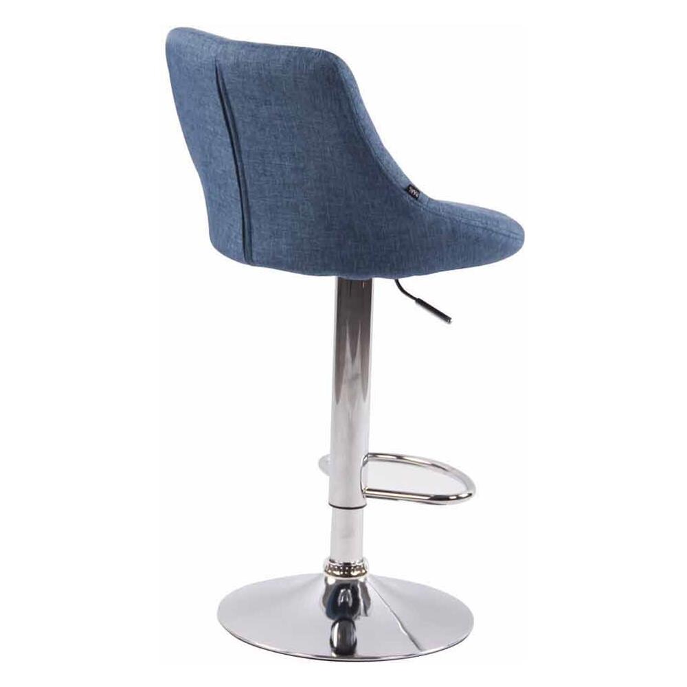 2X Sgabelli Design Lazio in Tessuto - Sedie Cucina Girevoli e Regolabili (83-104 cm) con Poggiapiedi I Sgabelli Bar Imbottiti (2 Pezzi) Blu - Foto 4