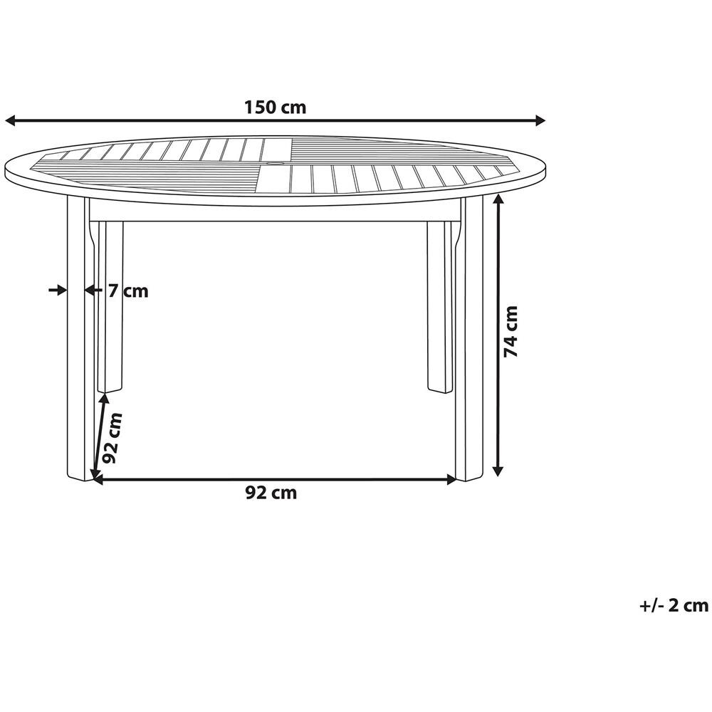 Tavolo Da Pranzo Da Giardino In Legno Di Acacia Chiaro Ø 150 Cm Tolve - Foto 2