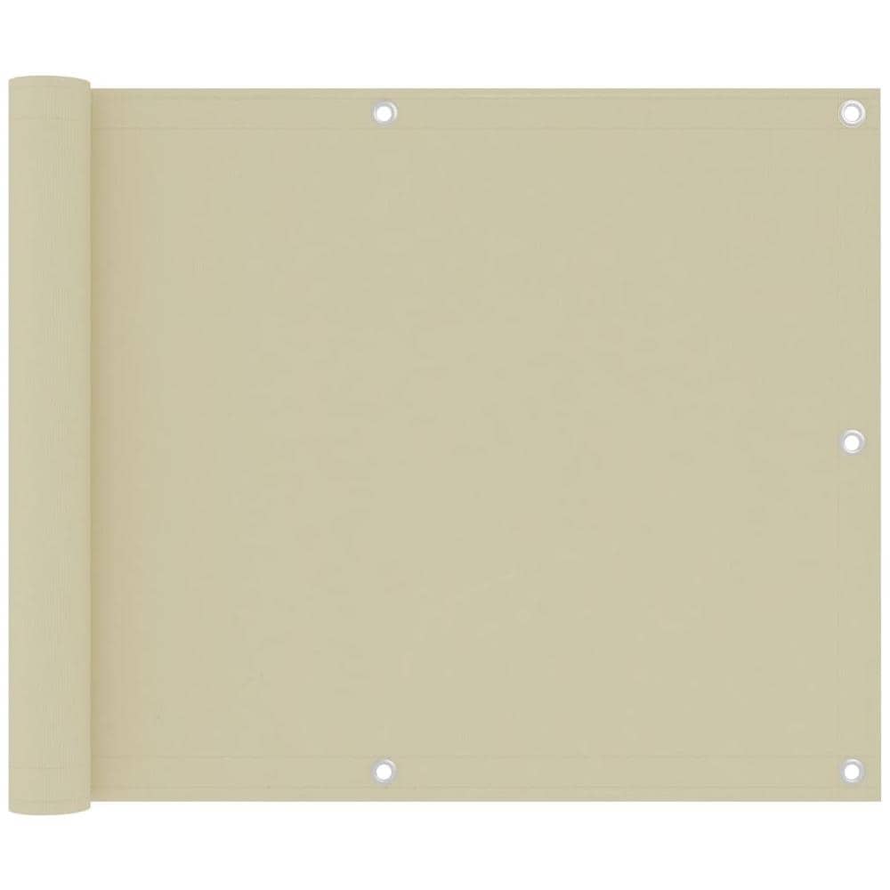 Paravento da Balcone Crema 75x300 cm Tessuto Oxford - Foto 1