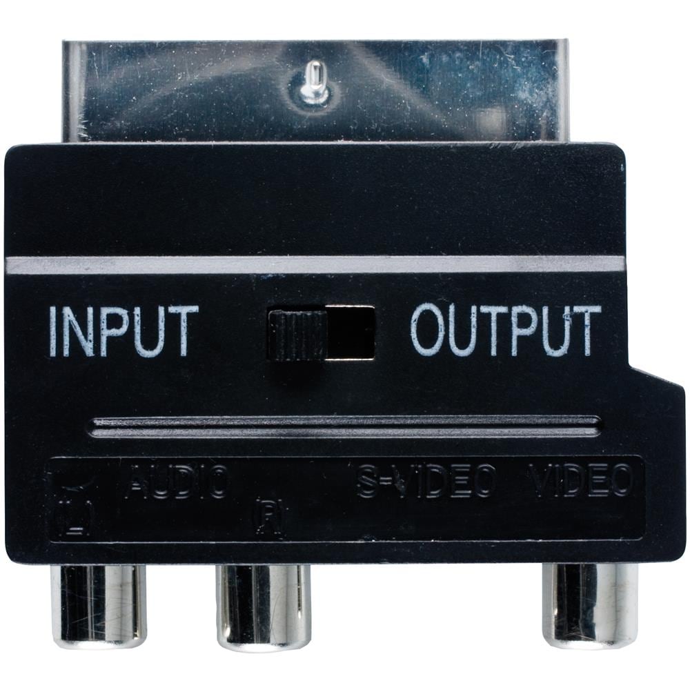 SCART Audio Video Adapter SCART Maschio 3x maschio Phono + Switch Nero cavo di interfaccia e adattatore - Foto 2
