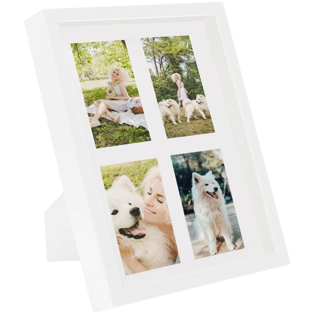 Set Cornici Fotografiche 3d 3pz Bianco 28x35cm Foto 4x (10x15) cm - Foto 2