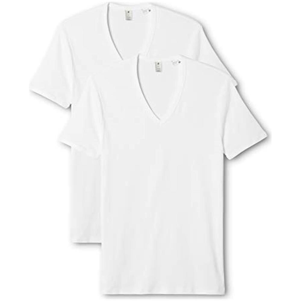 Basic V-neck 2-pack Maglietta A Maniche Corte, Bianco (white 110), X-small (pacco Da 2) Uomo - Foto 1