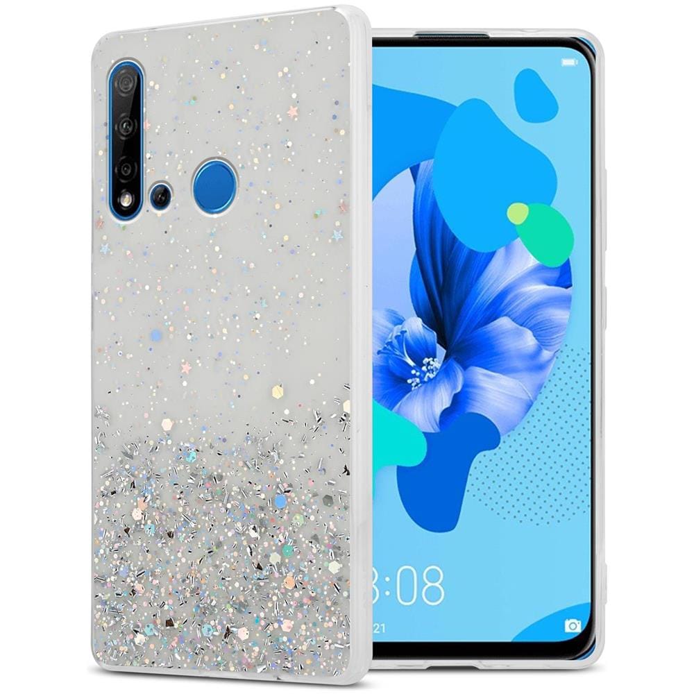 Custodia Compatibile Con Huawei Nova 5i / P20 Lite 2019 In Trasparente Con Glitter - Coperchio Protettivo In Silicone Tpu Flessibile Con Glitter Scintillanti - Foto 1
