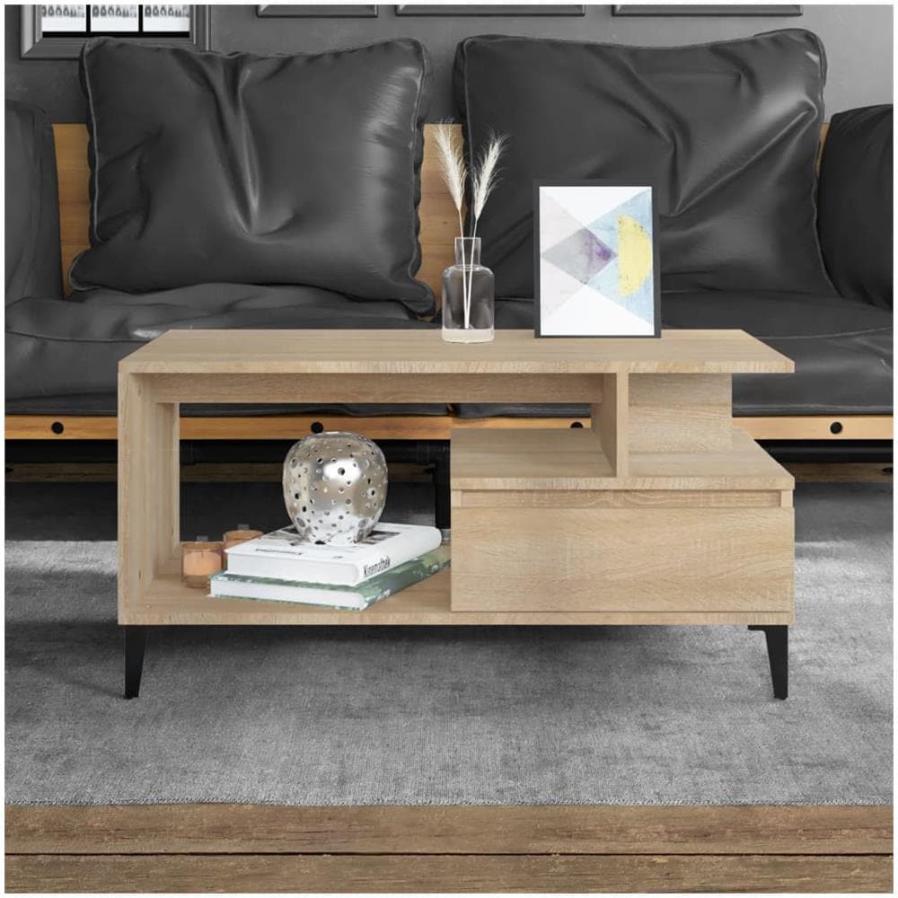 Tavolino Da Salotto Rovere Sonoma 90x49x45 Cm Legno Multistrato - Foto 1