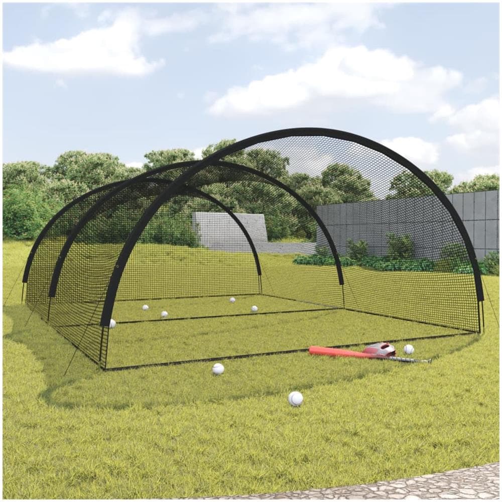Rete Gabbia Da Battuta Baseball Nera 600x400x250 Cm Poliestere - Foto 1