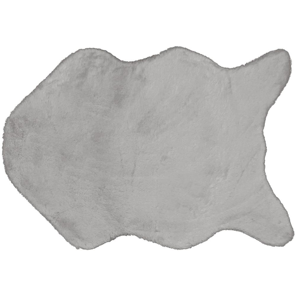 Tappeto Peloso In Pelliccia Ecologica Sagomato Modello Orsetto Varie Forme 60x180cm Perla - Foto 1