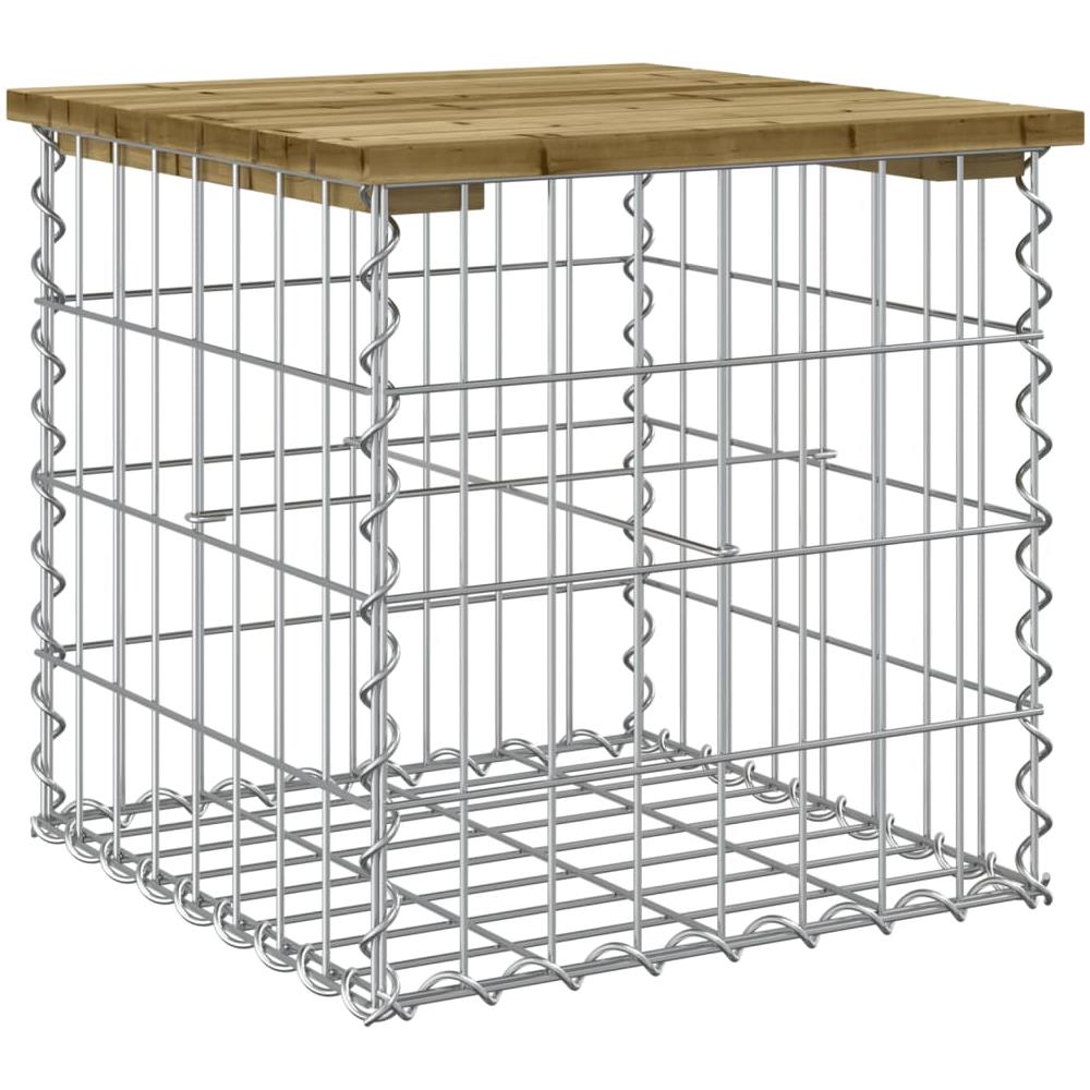 Panca da Giardino Design Gabbione 43x44x42 cm Pino Impregnato - Foto 2