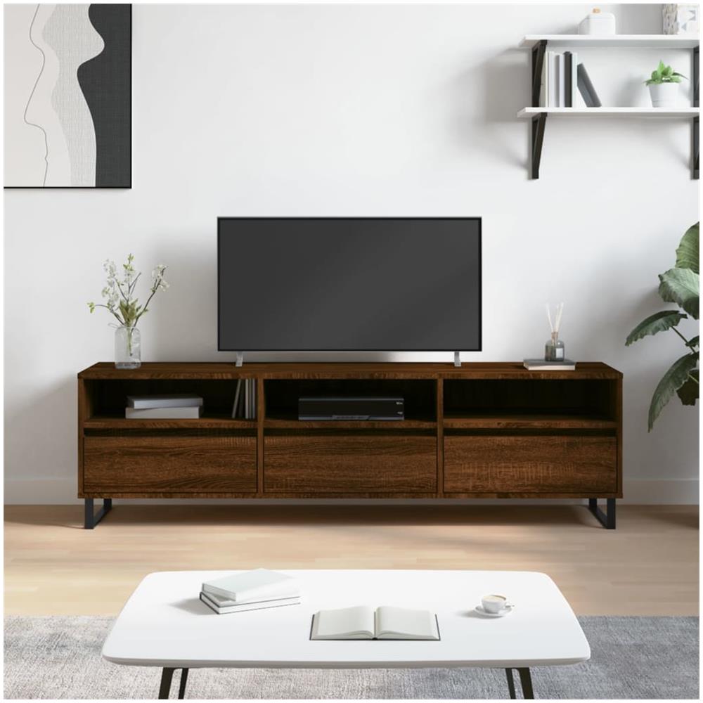 Mobile Porta Tv Rovere Marrone 150x30x44,5 Cm Legno Multistrato - Foto 1