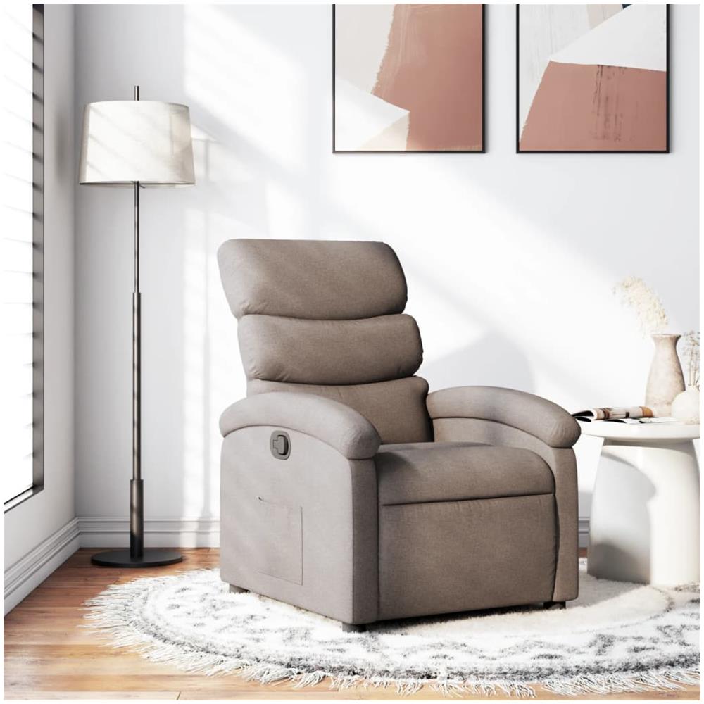 Poltrona Reclinabile In Tessuto Tortora - Foto 1