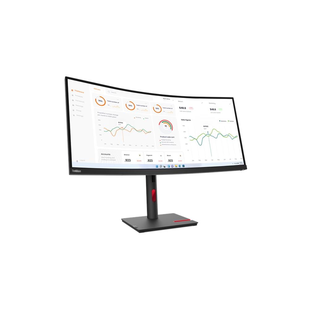 Monitor 34" LED VA Curvo ThinkVision T34w-30 3440x1440 Wide Quad HD Tempo di Risposta 6 ms - Foto 1