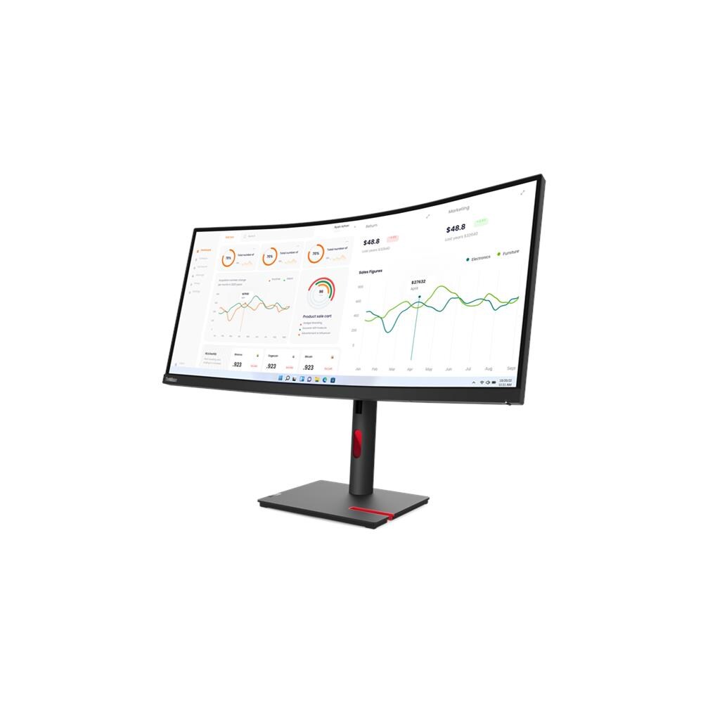 Monitor 34" LED VA Curvo ThinkVision T34w-30 3440x1440 Wide Quad HD Tempo di Risposta 6 ms - Foto 10