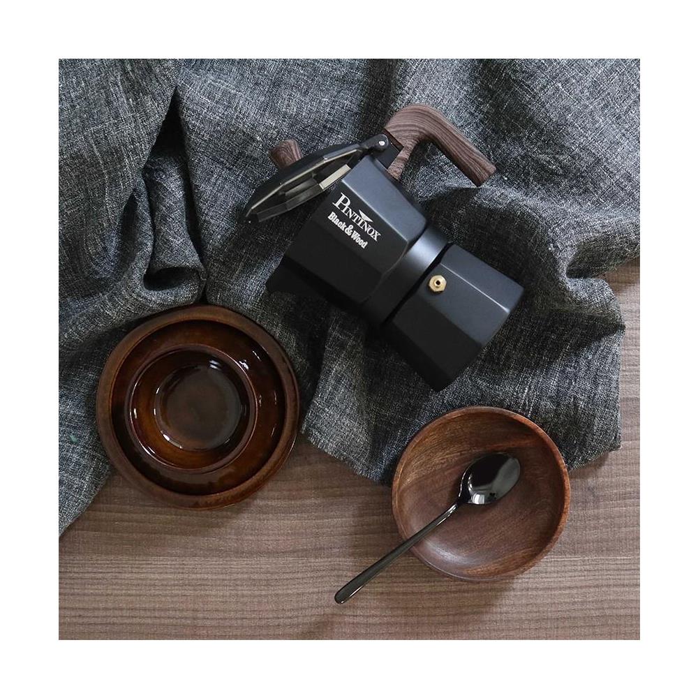 Black&WoodÂ» Caffettiera Moka Tazze - 1 tazza Made in Italy - Foto 2