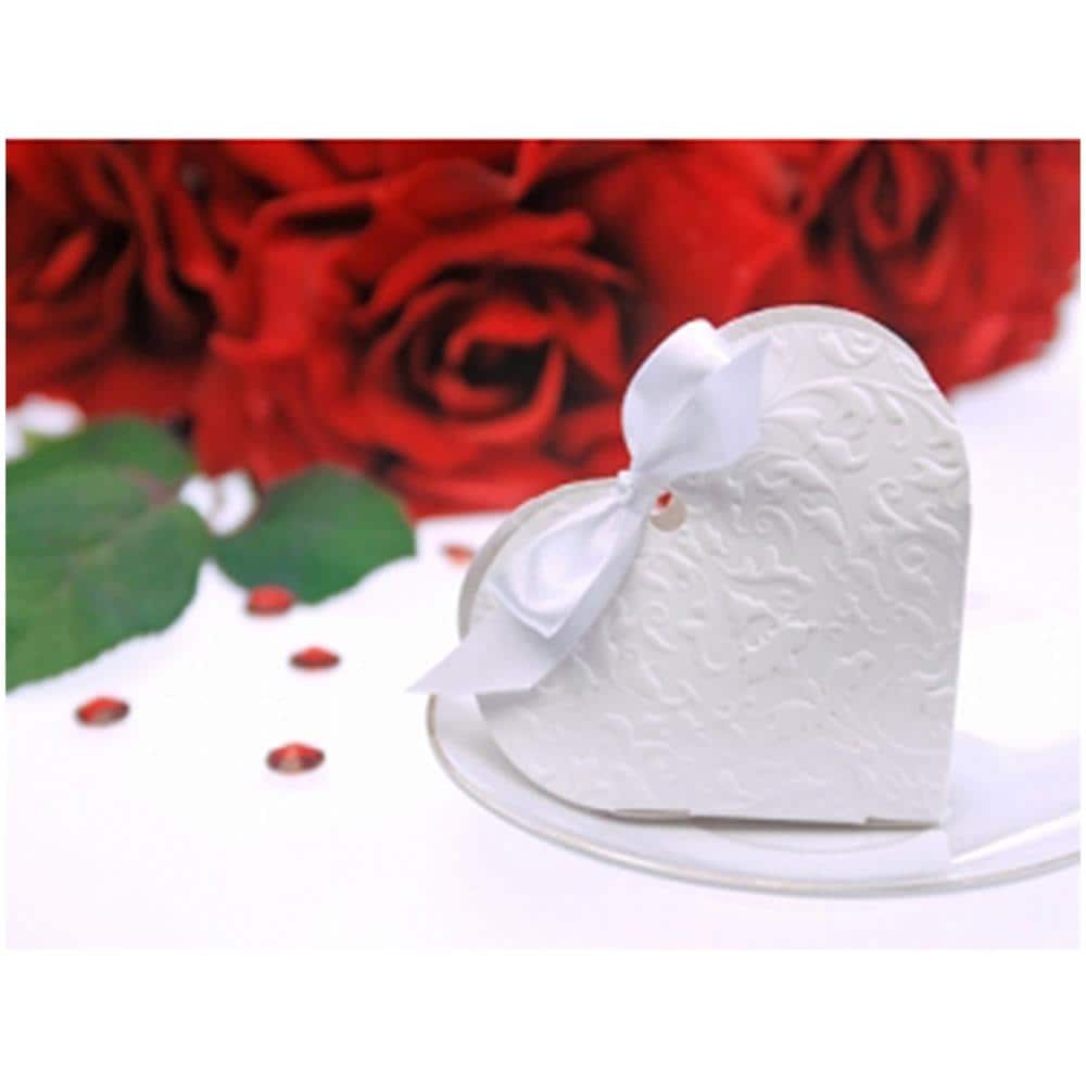 10 Scatole Portaconfetti A Forma Di Cuore Colore Bianco Taglia Unica - Foto 2