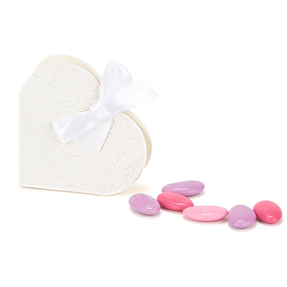 10 Scatole Portaconfetti A Forma Di Cuore Colore Bianco Taglia Unica - Foto 3