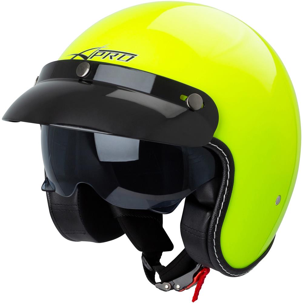 Casco Moto Jet Cafe Racer Omologato Ece 22-05 Parasole Scooter Fluo S - Foto 2