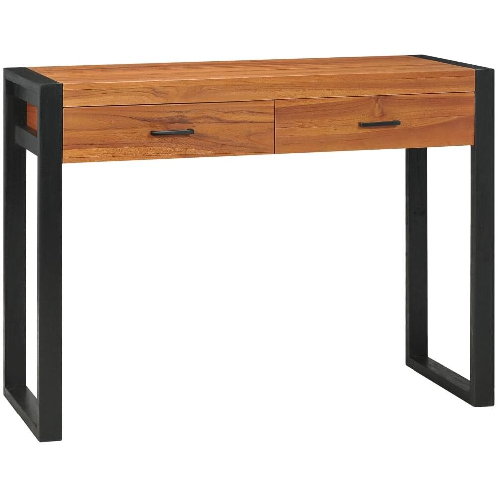 Scrivania con 2 Cassetti 100x40x75 cm in Legno di Teak - Foto 1