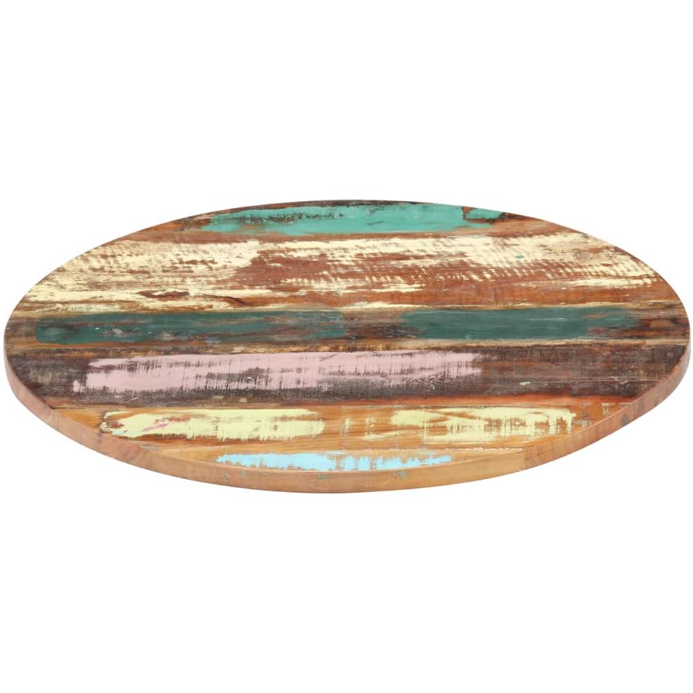 Piano Del Tavolo Rotondo 60 Cm 25-27 Mm In Massello Di Recupero - Foto 2