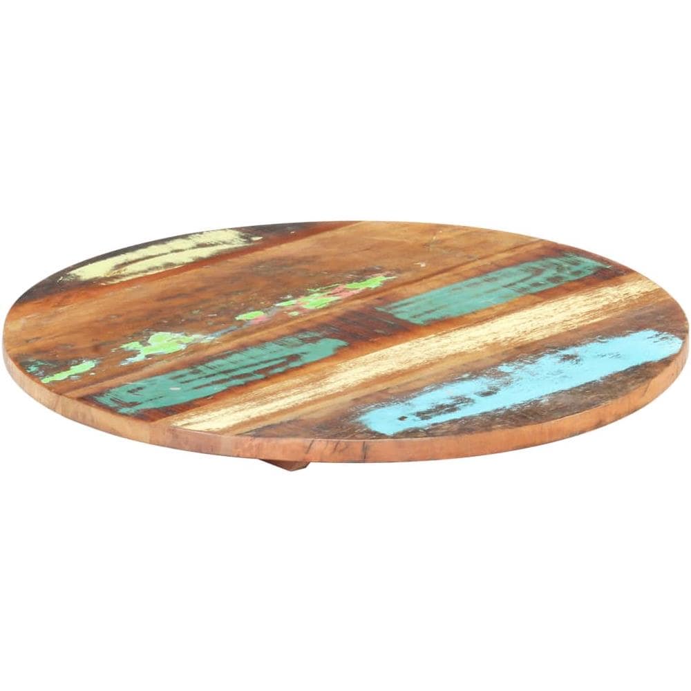 Piano Del Tavolo Rotondo 60 Cm 25-27 Mm In Massello Di Recupero - Foto 8