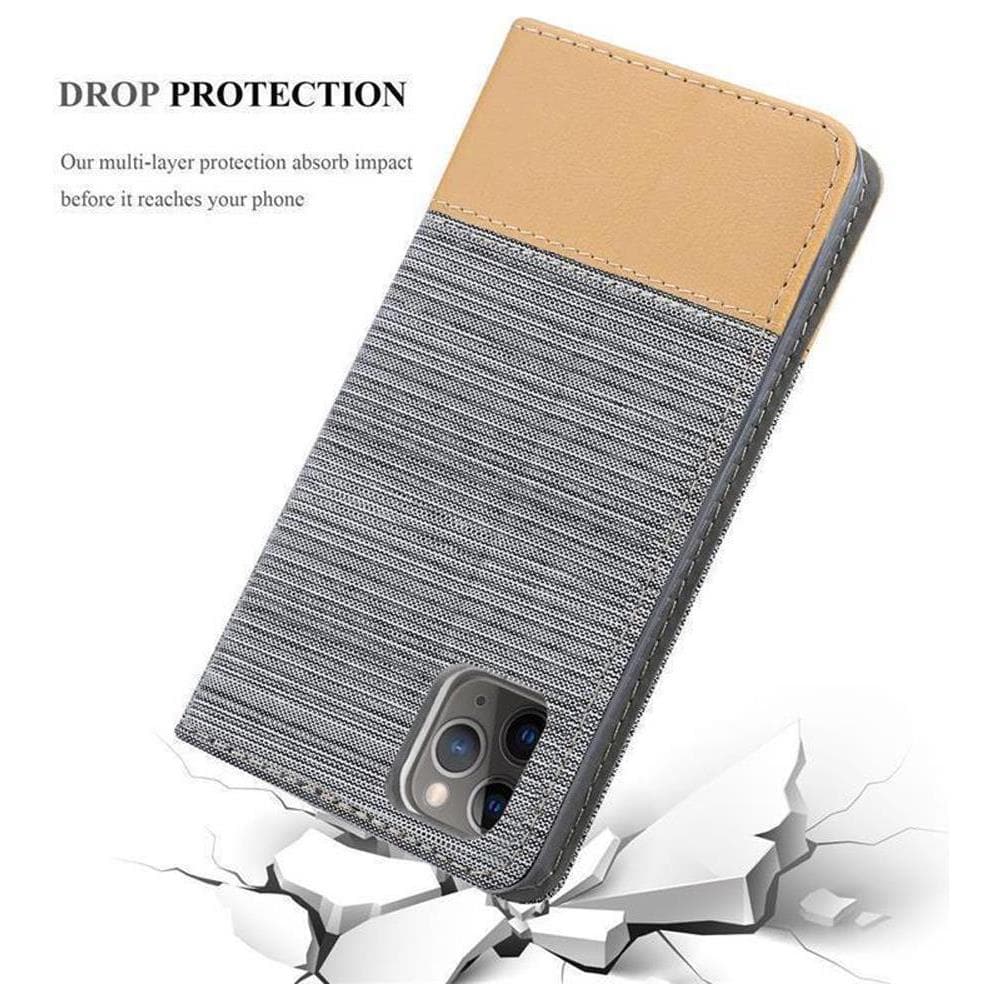 Custodia Compatibile Con Apple Iphone 11 Pro (xi Pro) In Grigio Chiaro Marrone - Coperchio Protettiva Con Chiusura Magnetica, Funzione Stand E Tasca Per Le Carte - Foto 8