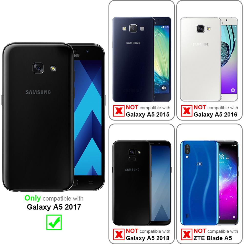 Catena Di Telefoni Cellulari Compatibile Con Samsung Galaxy A5 2017 In Nero Camouflage - Coperchio Protettivo In Silicone Con Anelli D'argento, Cinturino In Corda E Custodia Staccabile - Foto 2